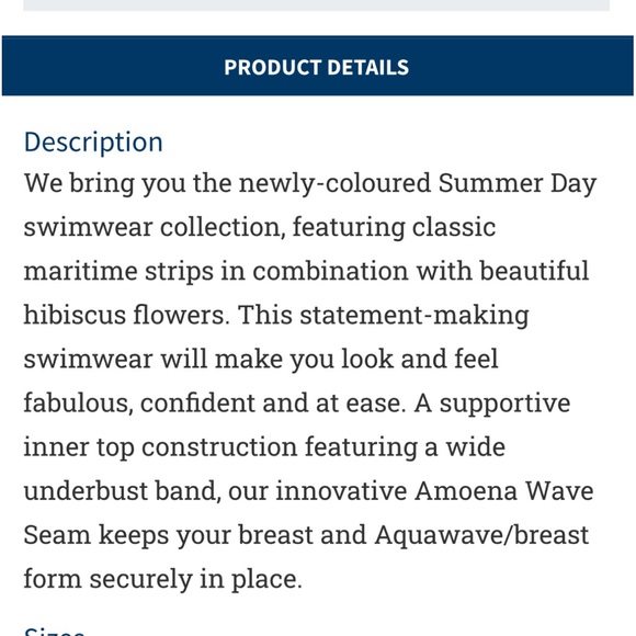 NWT Amoena Masectomy Swimwear Size 8 B Cup Summer Day Half Bodice One Piece - Picture 3 of 10